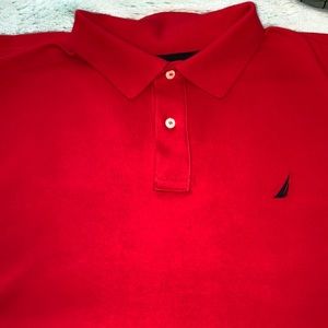 Nautica Red Short Sleeved Polo Shirt